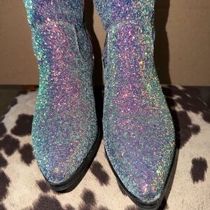 Sparkling Multicolor Heeled Boots